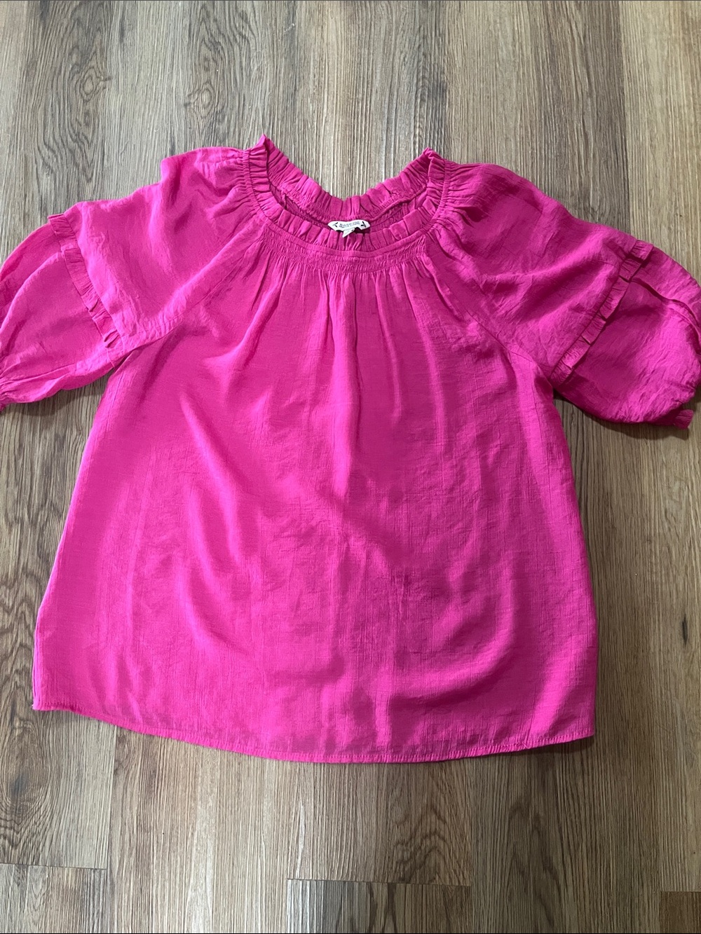 Nanette Lepore ruffle Neck Short-Sleeve Top loose Pink small